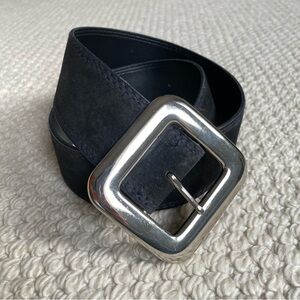 Vintage black suede belt